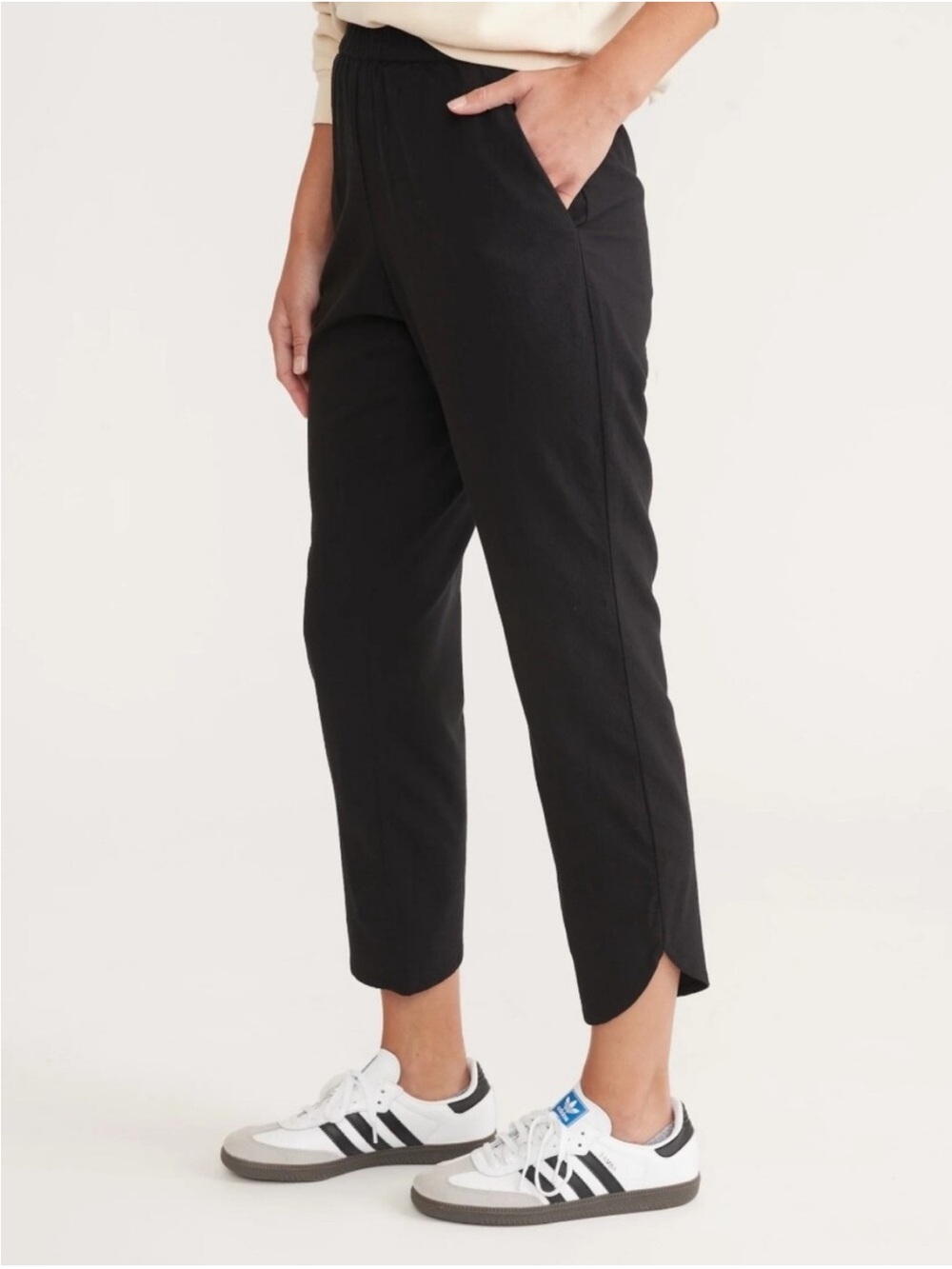 MARINE LAYER Allison Pants Cropped Black Lightweight Size Small